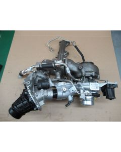 Twin Turbolader Borg Warner (Neu - Take off) mit Verbindungsrohr Bypassklappe 8471403; 11658471063 8471061+8471063